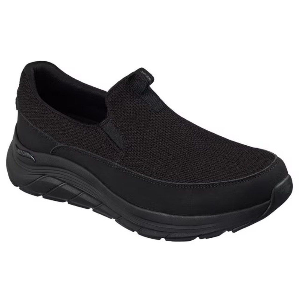 Skechers Mens Arch Comfort Flex Sneaker Black Slip On 10.5